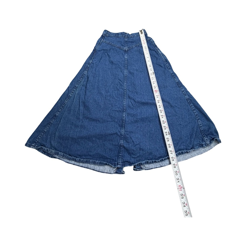 Weathered Blues Denim Skirt Womens 6 24x32 Blue Button Front Midi Cotton USA - Picture 7 of 12